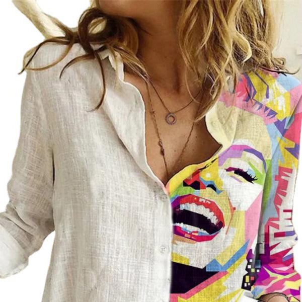 π¦ Chic Printed Animal and Plant Long Sleeve Shirt Stylish Casual Top πΏ