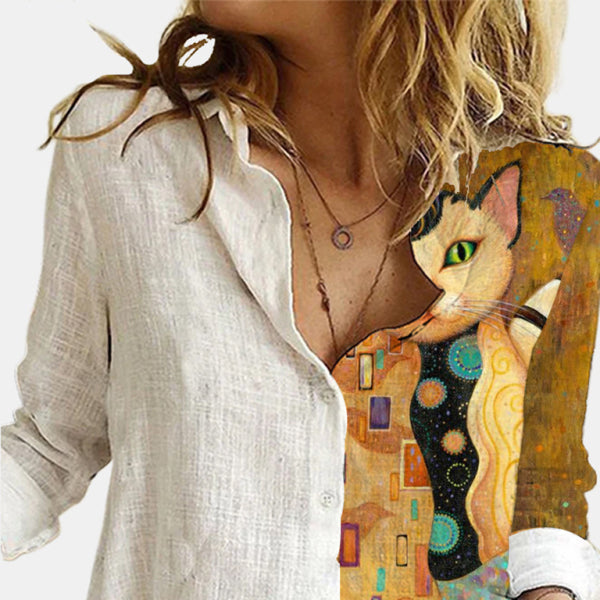 π¦ Chic Printed Animal and Plant Long Sleeve Shirt Stylish Casual Top πΏ