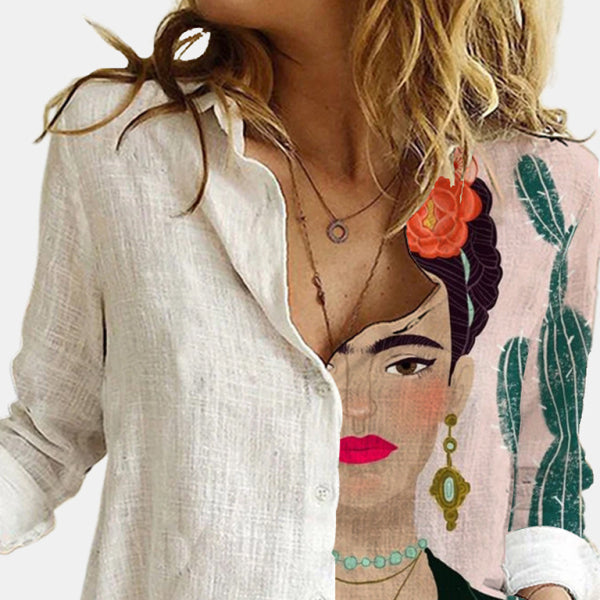 π¦ Chic Printed Animal and Plant Long Sleeve Shirt Stylish Casual Top πΏ