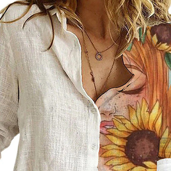 π¦ Chic Printed Animal and Plant Long Sleeve Shirt Stylish Casual Top πΏ