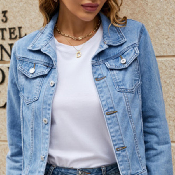 Chic Slim Fit Denim Jacket for Women – Trendy & Stylish Must-Have