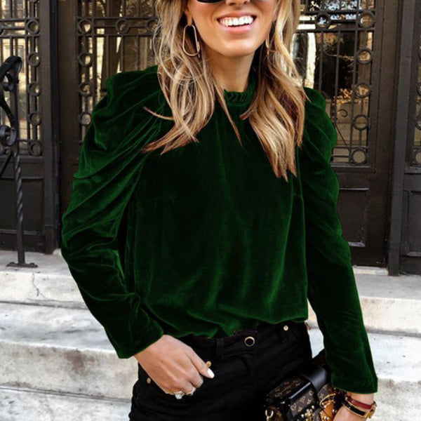 🖤 Chic Velvet Puff Sleeve Top – Elegant, Trendy & Stylish Must-Have 🤍