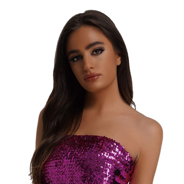 Sparkle & Slay – Sequin Strapless Bandeau Top | stylish, High-Elastic Fit