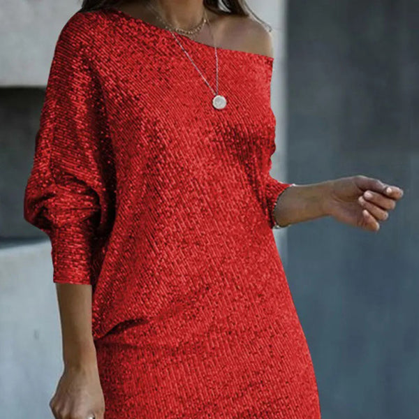 ✨ Stunning Sequin Midi Dress – One Shoulder, Party-Ready & Glam ✨