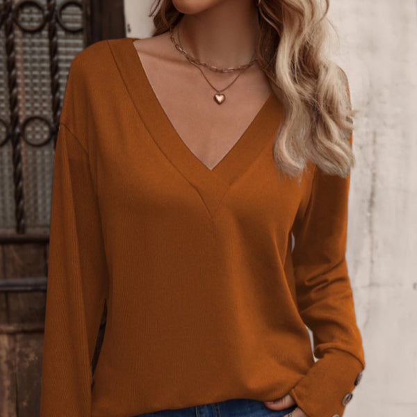 β¨ Chic & Cozy V-Neck Long Sleeve Button Top β Perfect for Any Occasion β¨