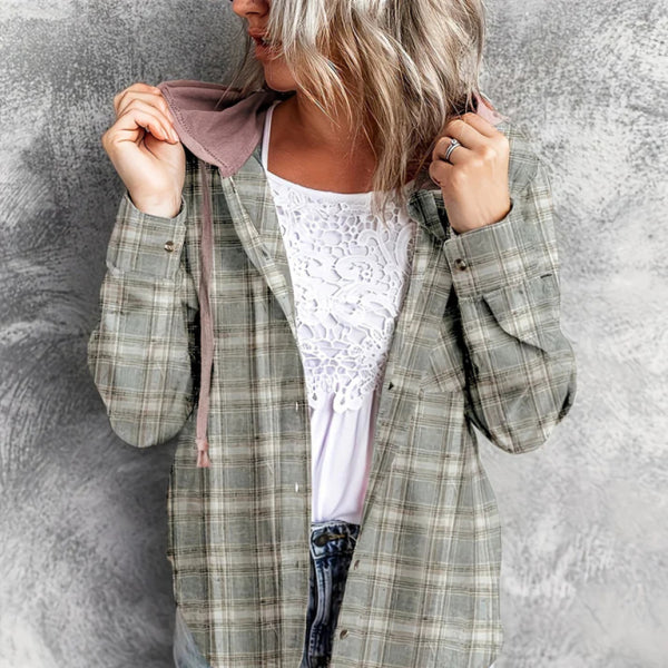 Cozy Hooded Button-Up Shirt Jacket – Casual & Stylish for Any Season