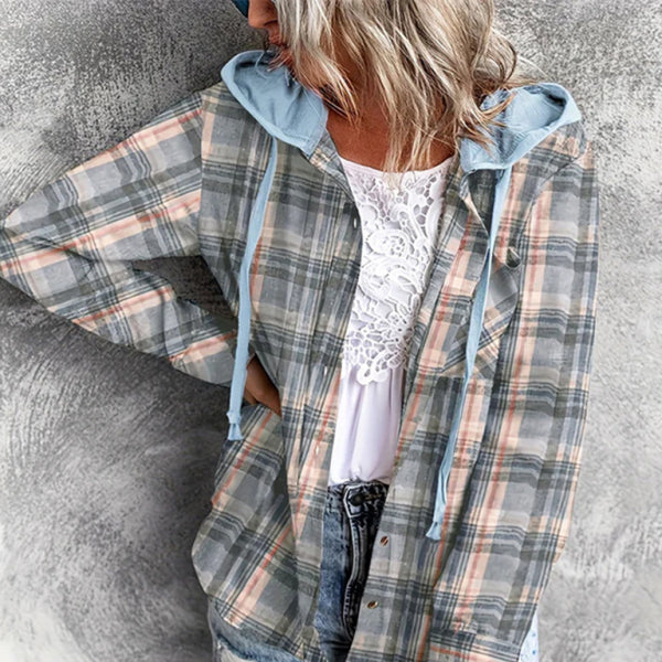 Cozy Hooded Button-Up Shirt Jacket – Casual & Stylish for Any Season