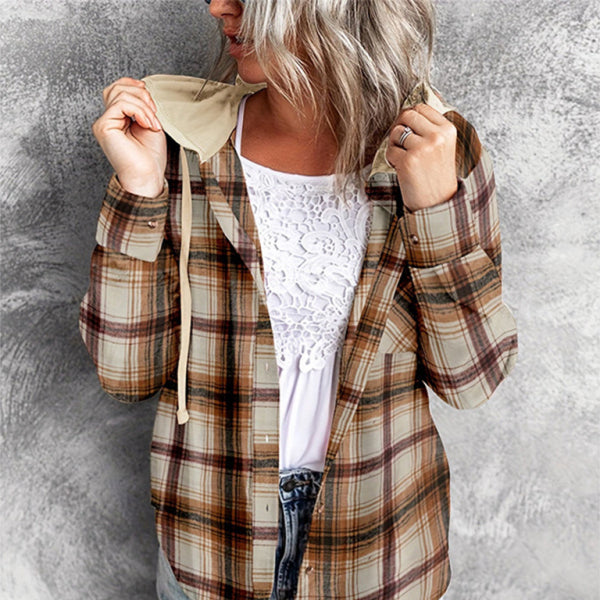Cozy Hooded Button-Up Shirt Jacket – Casual & Stylish for Any Season