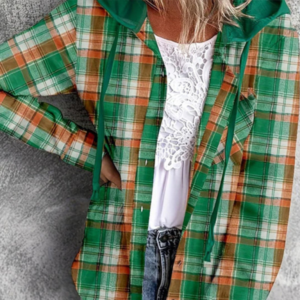 Cozy Hooded Button-Up Shirt Jacket – Casual & Stylish for Any Season