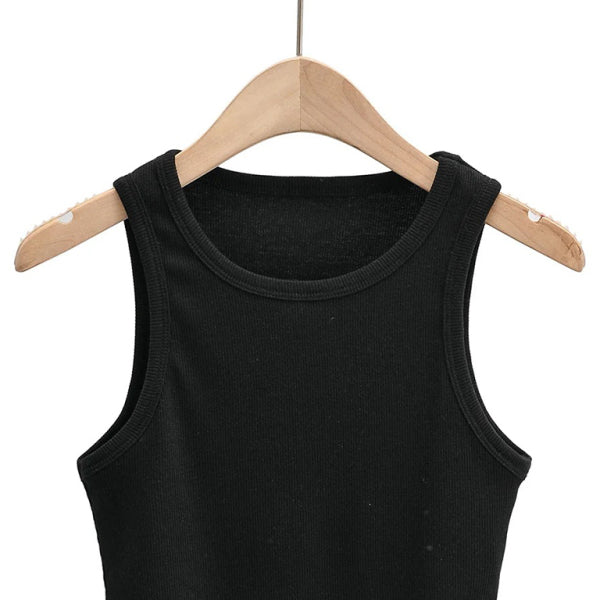 ✨ Slim Fit Ribbed Sleeveless Crop Top – Chic & Comfy Must-Have ✨