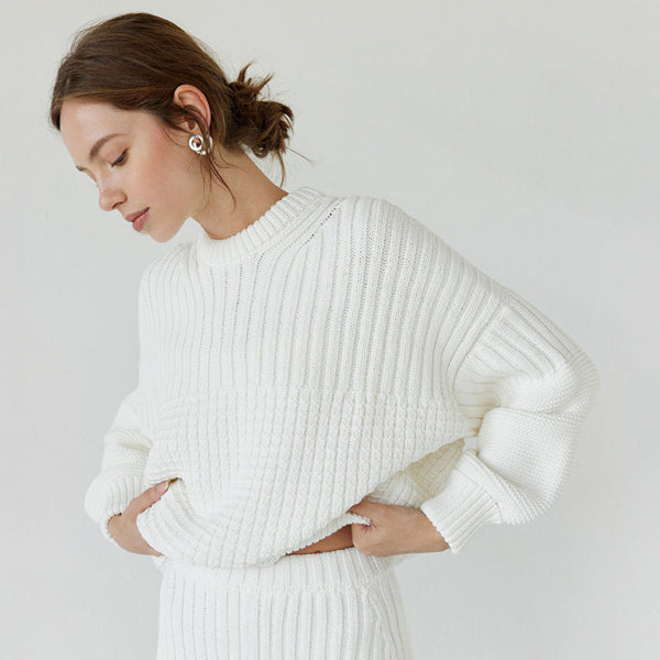 π₯ Cozy & Chic Knitted Two-Piece Set β Long Sleeve Top & Casual Shorts for Fall π