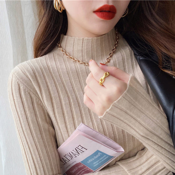 π§‘ Trendy Ribbed Half Turtleneck Sweater β Chic & Cozy Must-Have π«