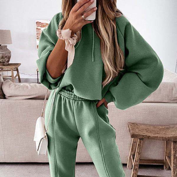 π₯ Cozy & Chic Women's Hooded Sweatshirt Two-Piece Set β Casual & Sporty Matching Outfit π€