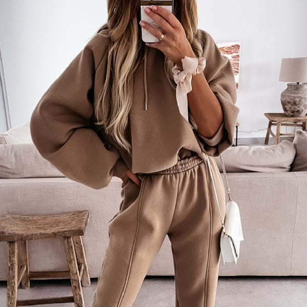 π₯ Cozy & Chic Women's Hooded Sweatshirt Two-Piece Set β Casual & Sporty Matching Outfit π€