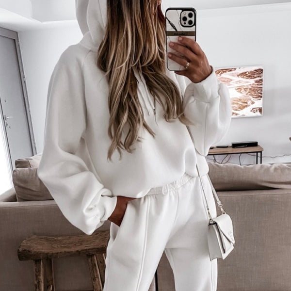 π₯ Cozy & Chic Women's Hooded Sweatshirt Two-Piece Set β Casual & Sporty Matching Outfit π€