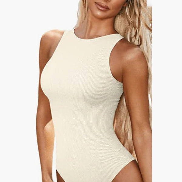 ✨ Sleek & Sexy Sleeveless Bodysuit – Round Neck, Perfect Fit & Chic Vibes ✨