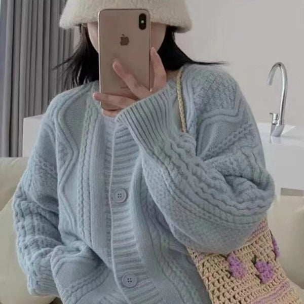 π§₯ Cozy Chic Twist Button Knit Cardigan for Women β Stylish & Comfy Must-Have π