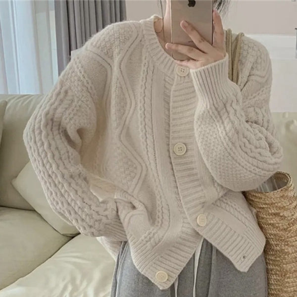 π§₯ Cozy Chic Twist Button Knit Cardigan for Women β Stylish & Comfy Must-Have π