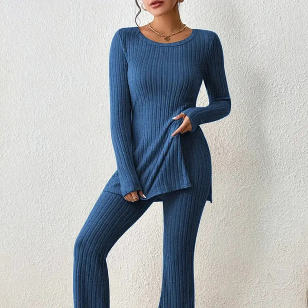 β¨ Chic Knitted Two-Piece Set β Slim Fit Side Slit Lounge Outfit β¨