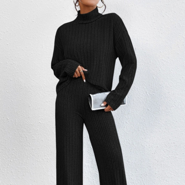 π€ Chic Knitted Two-Piece Set β High Collar & Long Sleeve Lounge Fit π€