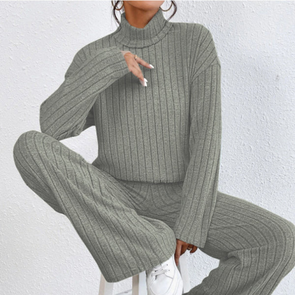 π€ Chic Knitted Two-Piece Set β High Collar & Long Sleeve Lounge Fit π€