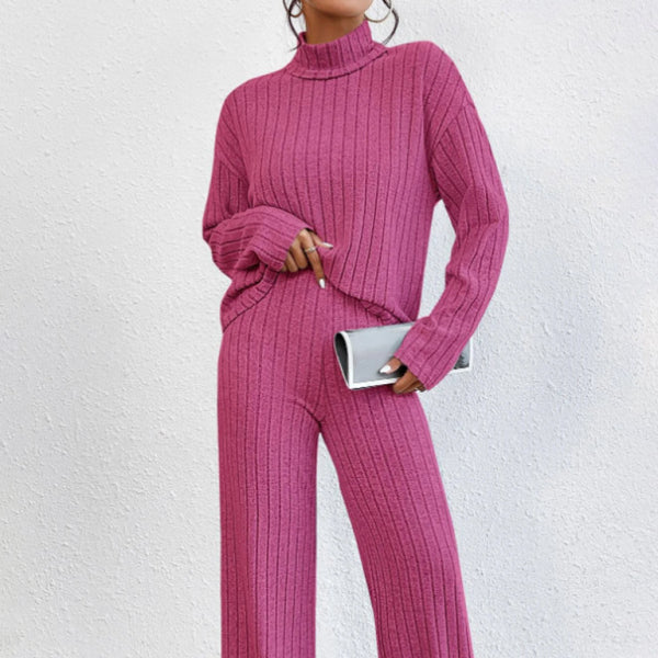 π€ Chic Knitted Two-Piece Set β High Collar & Long Sleeve Lounge Fit π€