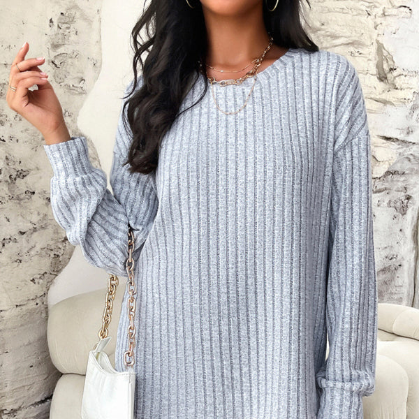🎀 Chic & Comfy Women's 2-Piece Lounge Set – Long Sleeve Top & 3/4 Pants ✨