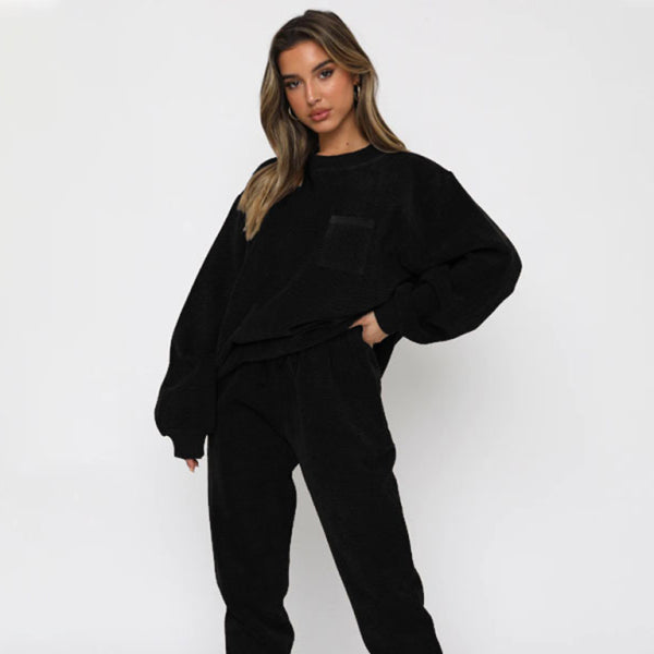 π₯ Cozy & Chic Corduroy Two-Piece Set β Long Sleeve Pullover & Pants for Fall π