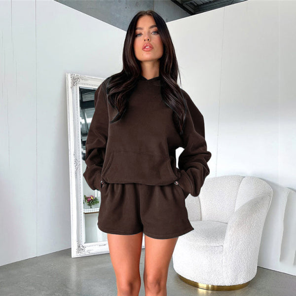 π₯ Cozy & Chic Sweatshirt Shorts Set for Women β Perfect for Fall & Winter π