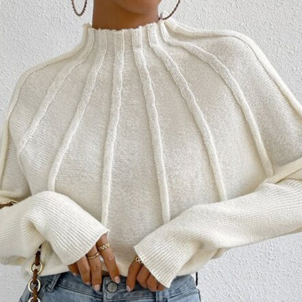 π§‘ Cozy Chic Half Turtleneck Knit Sweater Batwing Sleeve Pullover β Trendy & Versatile π