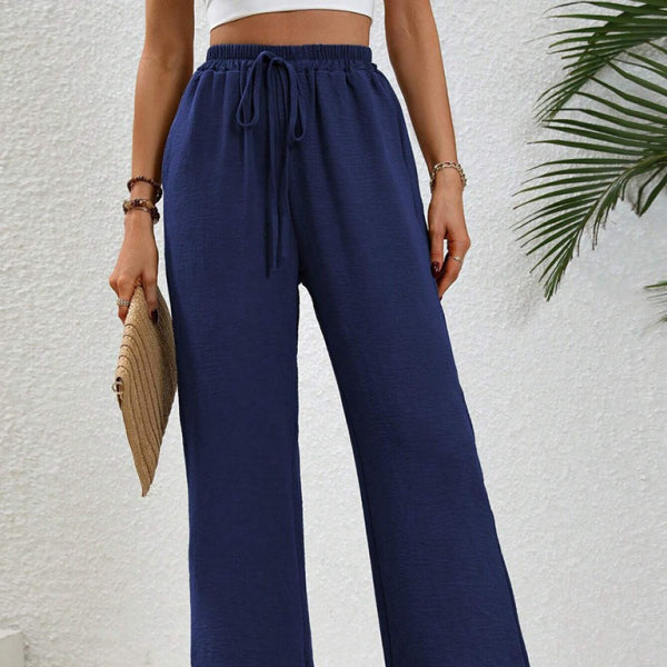 Chic & Comfy Wide Leg Pants – Elastic Waist Lounge Pants for Everyday Style