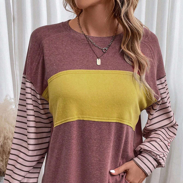 π€ Striped Contrast Long-Sleeve Pullover β Chic, Cozy & Perfect for Fall π
