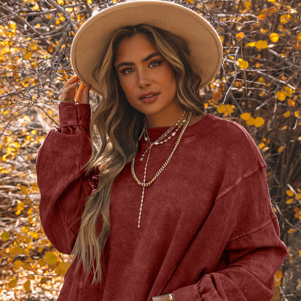 β¨ Cozy Chic Loose Fit Long Sleeve Pullover β Casual & Stylish Everyday Top β¨