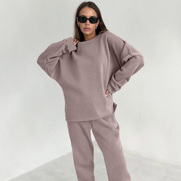 ποΈ Cozy Chic Knitted Two-Piece Set β Sweatshirt & Leggings for Effortless Style β¨