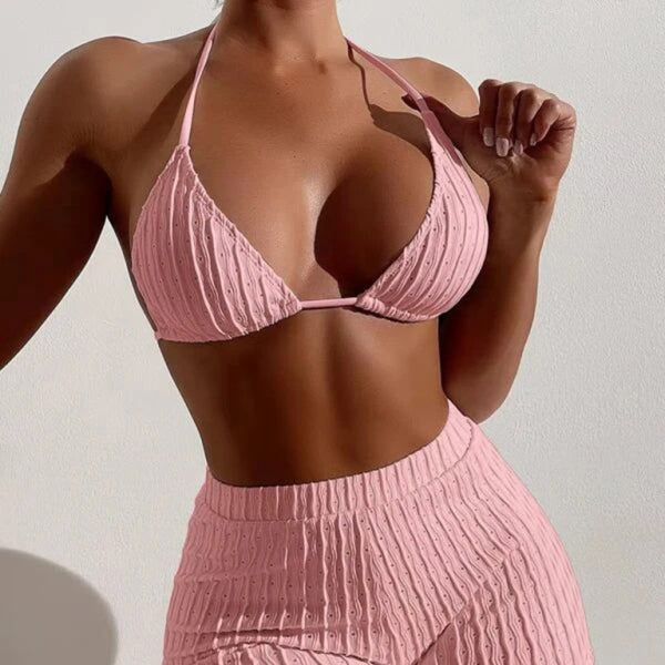 π Feminine Lace-Up Textured Bikini Set β Sexy & Stylish Swimwear π