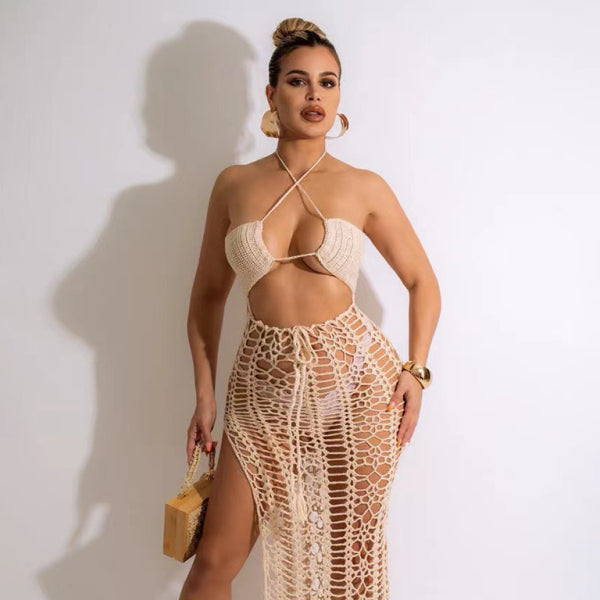 β¨ Beach Babe Fringed Side Slit Cover Up Skirt β Sexy & Stretchy Summer Vibes β¨