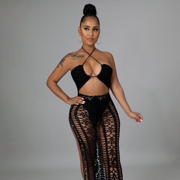 β¨ Beach Babe Fringed Side Slit Cover Up Skirt β Sexy & Stretchy Summer Vibes β¨