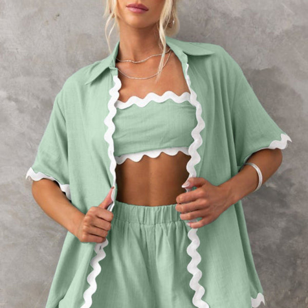 🛍️ Chic & Stylish Two-Piece Set – Short Sleeve Blazer & Shorts for Effortless Elegance ✨