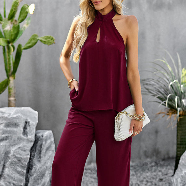 β¨ Chic & Elegant Halter Top and Pants Set β Trendy Two-Piece Outfit for Women β¨