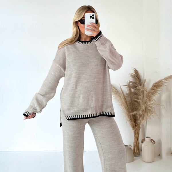 ποΈ Cozy Chic Lounge Set β Women's Casual Oversized Sweater & Pants Two-Piece β¨