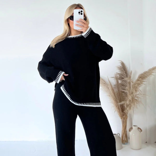 ποΈ Cozy Chic Lounge Set β Women's Casual Oversized Sweater & Pants Two-Piece β¨