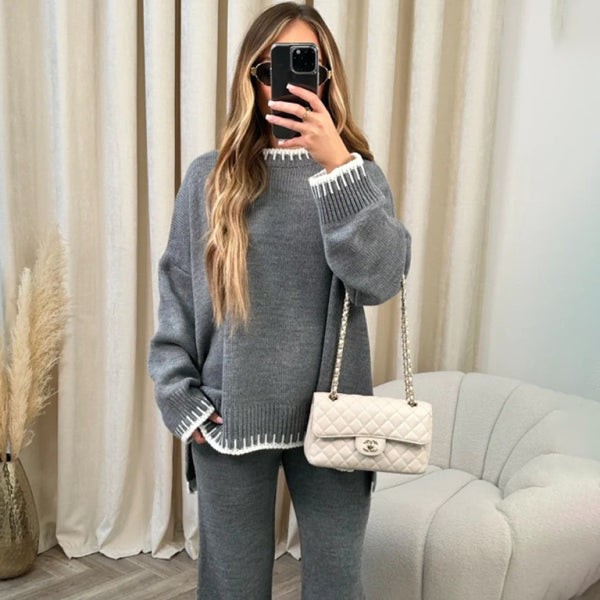 ποΈ Cozy Chic Lounge Set β Women's Casual Oversized Sweater & Pants Two-Piece β¨