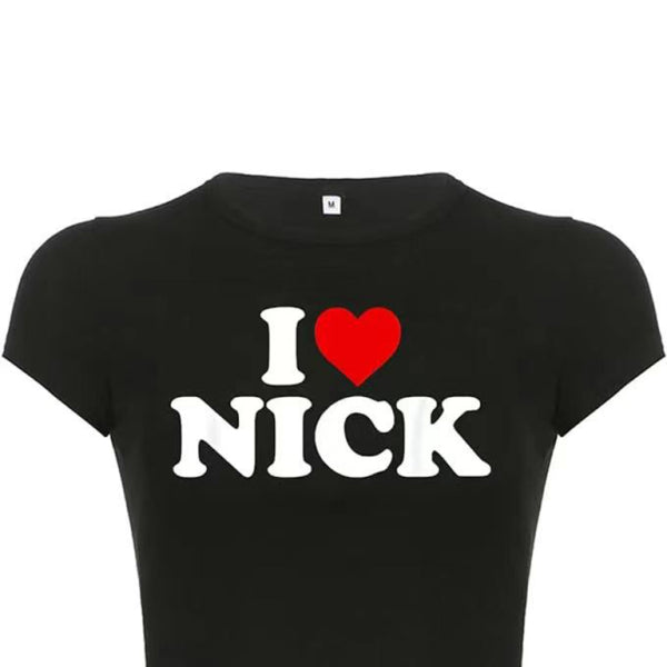 ❤️ Trendy Red Heart Crop Top Sexy Letter Print Short Sleeve Tee – Cute & Casual Must-Have ❤️