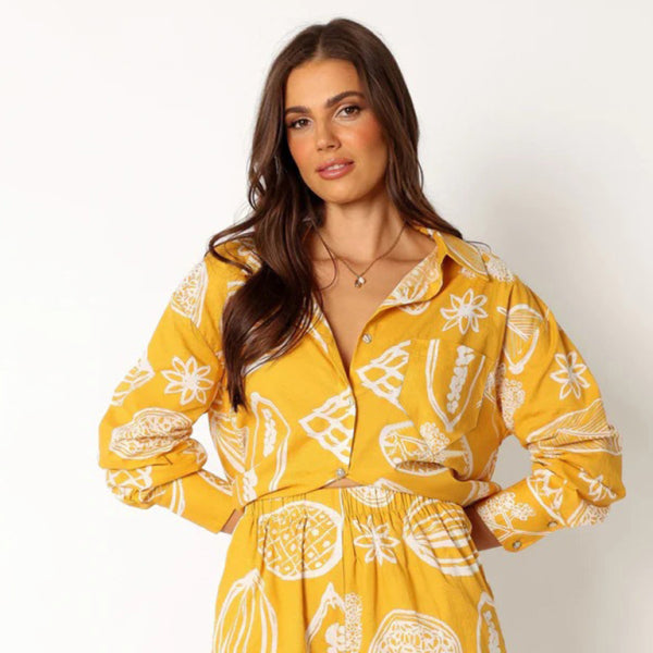 π Trendy Fruit Print Shorts & Cardigan Set β Chic & Comfy Two-Piece Outfit π