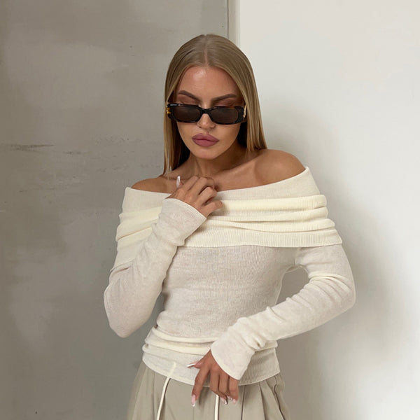 π€ Sexy Slim Fit Off-Shoulder Sweater β Cozy & Chic Knit for Fall Winter π€