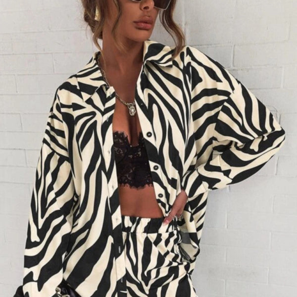 ποΈ Chic Off-Shoulder 2-Piece Set β Stylish Printed Long-Sleeve Top & Matching Pants β¨