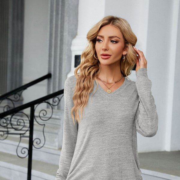 ποΈ Chic & Comfy V-Neck Smocked Long-Sleeve Top β Perfect for Any Season β¨