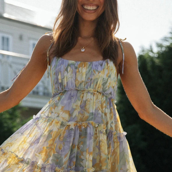 ✨ Resort Style Printed Suspender Dress Sexy & Chic for Summer Vibes ✨