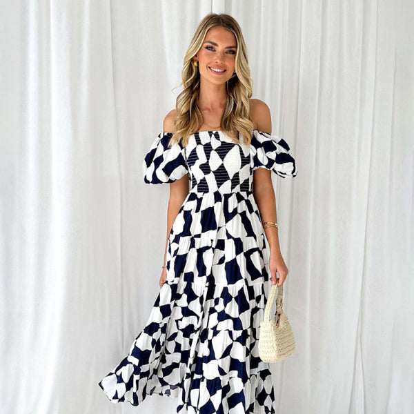 ✨ Chic French Boat Neck Floral Dress – Perfect for Spring & Summer 🌸✨