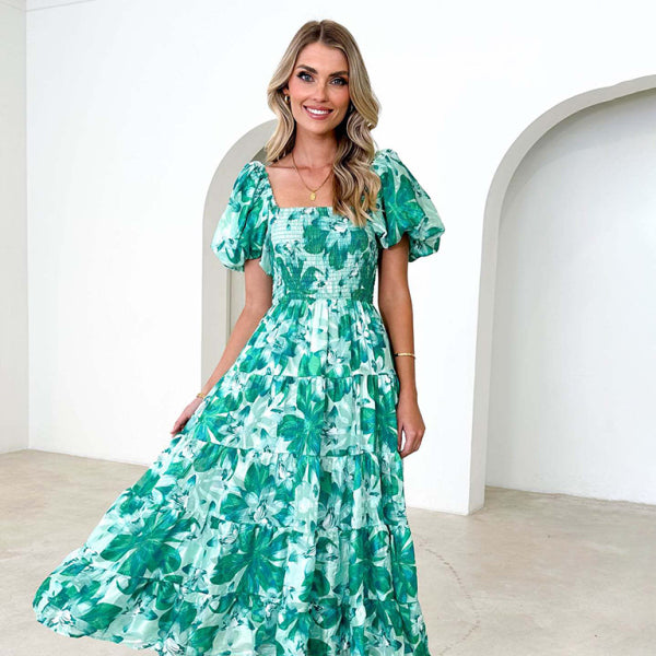 ✨ Chic French Boat Neck Floral Dress – Perfect for Spring & Summer 🌸✨